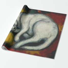 Papel De Regalo Gato blanco