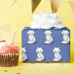 Papel De Regalo Gato blanco de KiniArt