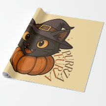 Gato Bruja de Calabaza Ronronea