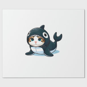 Papel De Regalo Gato con traje de orca camiseta sin mangas