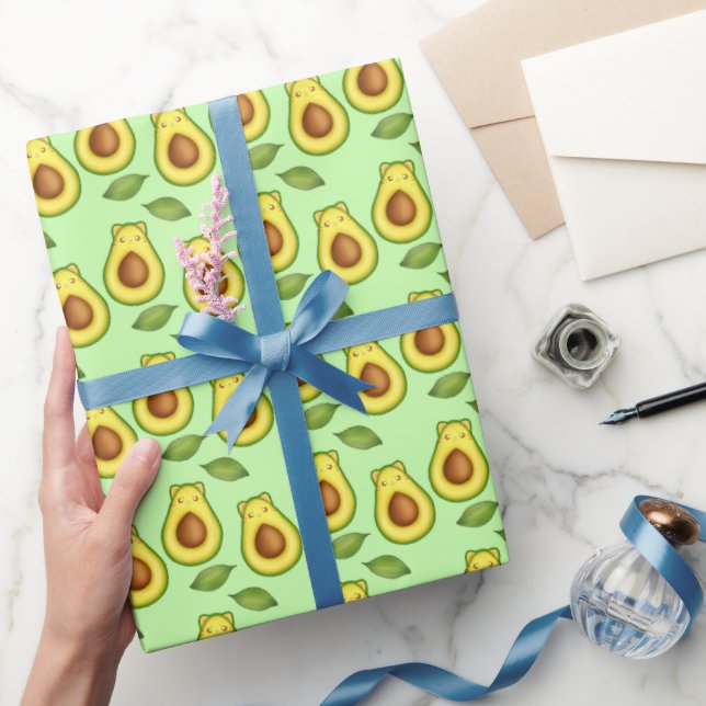 Papel De Regalo Gato de aguacate verde (Regalar)