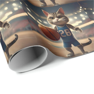 Papel De Regalo Gato de baloncesto,