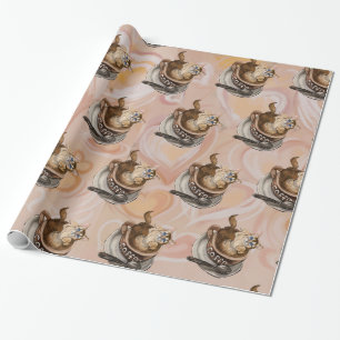Papel De Regalo Gato de café