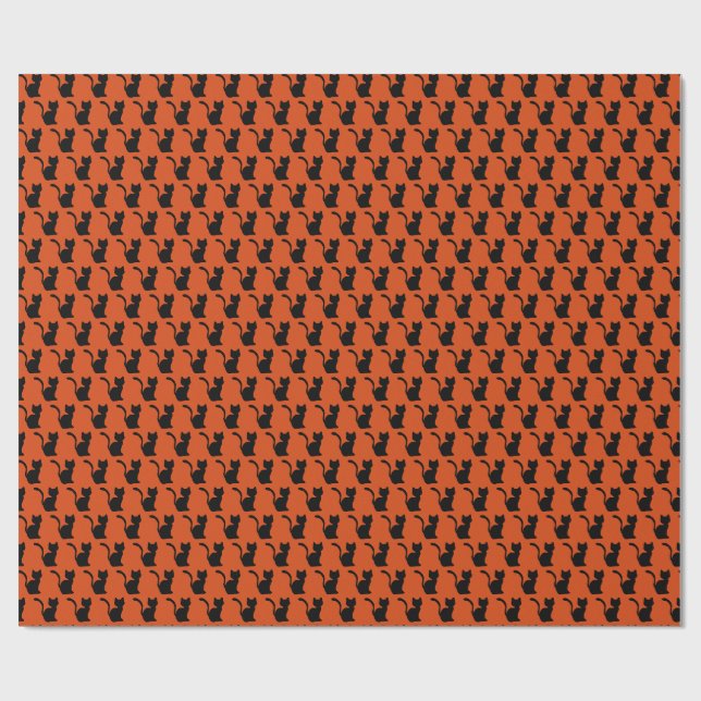 Papel De Regalo gato de halloween (Superficie plana)