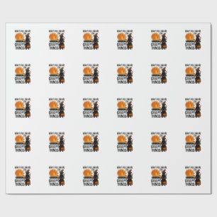 Papel De Regalo Gato de Halloween Cosas espeluznantes Bruja divert