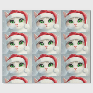 Papel De Regalo Gato de Navidad