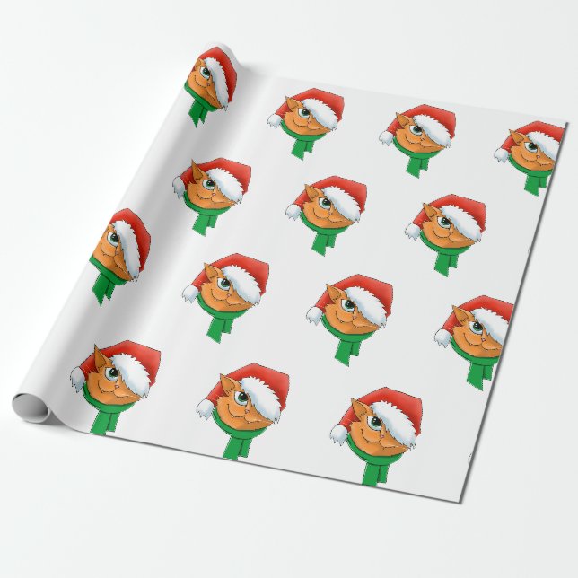 Papel De Regalo Gato de Navidad (Desenrollado)