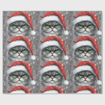 Gato de Navidad Sr. Cara Gruñona (Gris)