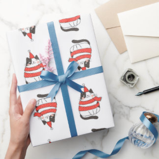 Papel De Regalo Gato de navidades