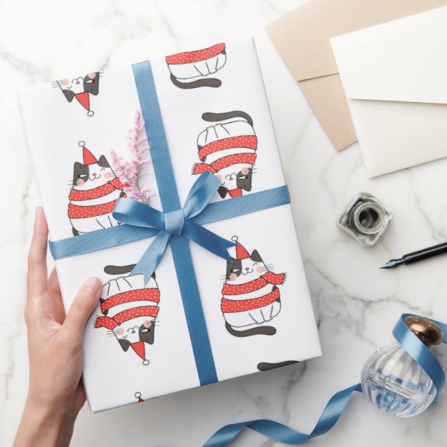Papel De Regalo Gato de navidades (Regalar)
