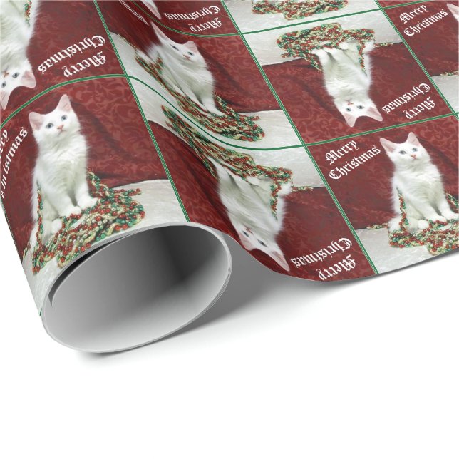 Papel De Regalo Gato de Navidades de Maine de Bianca / Kitten (Esquina del rollo)