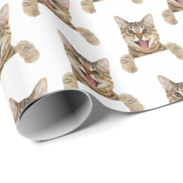 Papel De Regalo gato de tabby en blanco