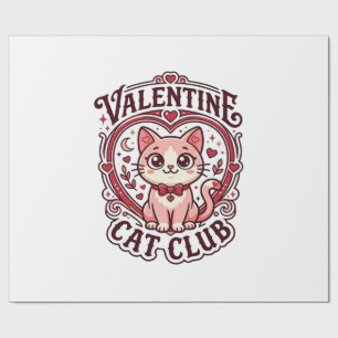 Papel De Regalo Gato del Día de San Valentín Diseño divertido para