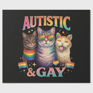 Papel De Regalo Gato Divertido Autista Y Gay
