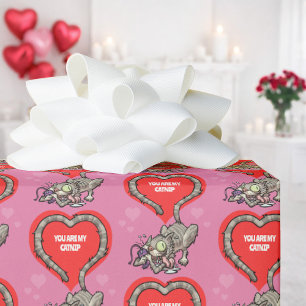 Papel De Regalo Gato Divertido Eres Mi Valentino de Catnip Dibujo