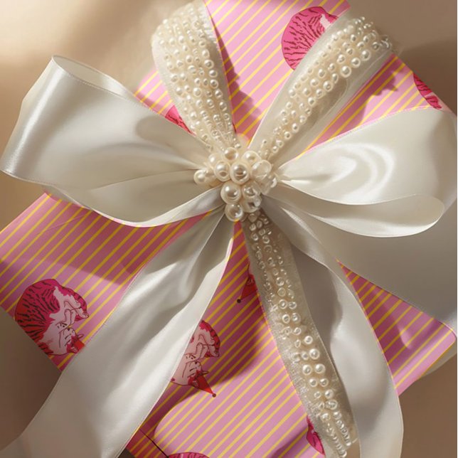 Papel De Regalo Gato Dormilón Cumpleaños 1 Rayas Amarillas (Subido por el creador)