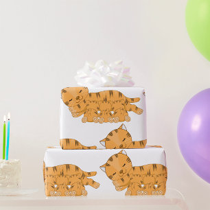 Papel De Regalo Gato durmiendo con gatitos lactantes