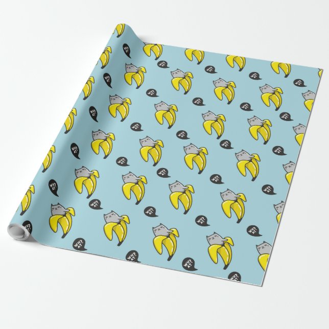 Papel De Regalo Gato en banana (Desenrollado)