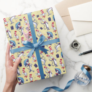 Papel De Regalo Gato en el sombrero Patrón Amarillo