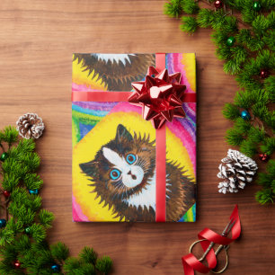 Papel De Regalo Gato en un arcoiris, Louis Wain
