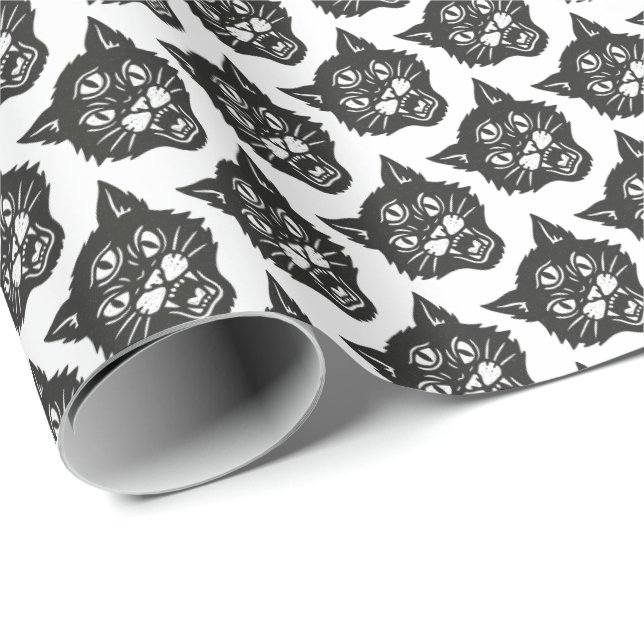 Papel De Regalo Gato enojado (Esquina del rollo)