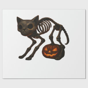 Papel De Regalo Gato espeluznante esqueleto regalo de Halloween Ca
