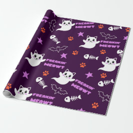 Papel De Regalo Gato fantasma de Halloween