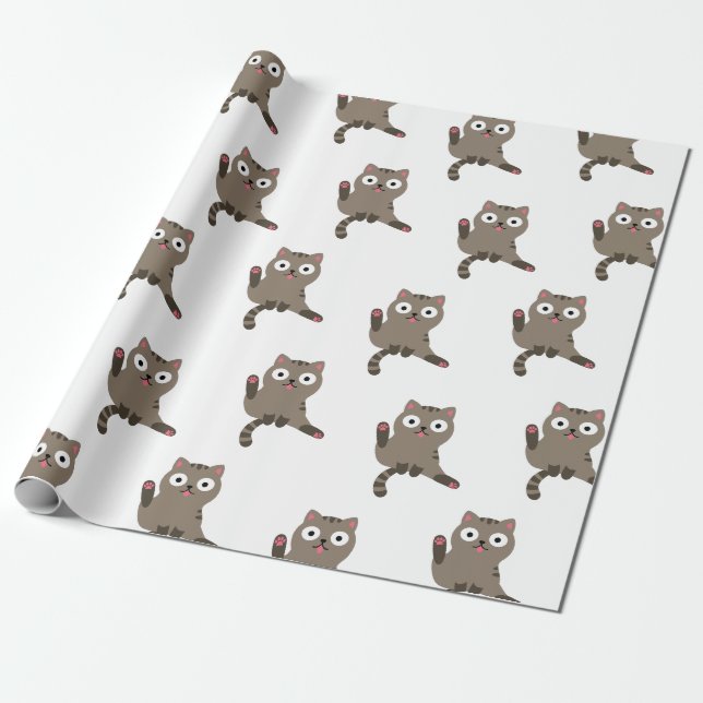 Papel De Regalo Gato gracioso (Desenrollado)