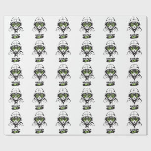 Papel De Regalo Gato Hacker Cibergamer Coder Tecnología Divertida