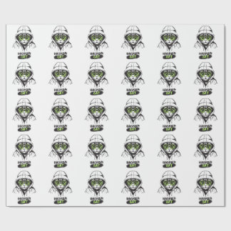 Papel De Regalo Gato Hacker Cibergamer Coder Tecnología Divertida