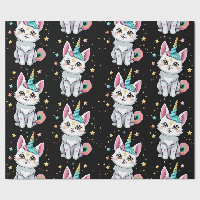 Papel De Regalo gato lindo Caticorn (Costura)