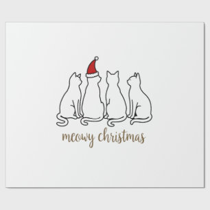 Papel De Regalo Gato Meowy Navidad Gato Navidad Lindo Gatito Gatos