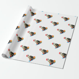 Papel De Regalo Gato Merlin de Navidad lindo