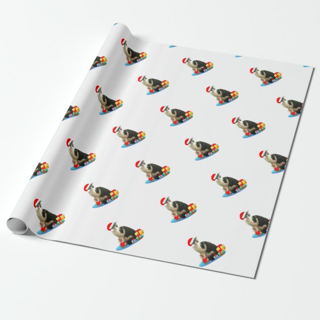 Papel De Regalo Gato Merlin de Navidad lindo (Desenrollado)
