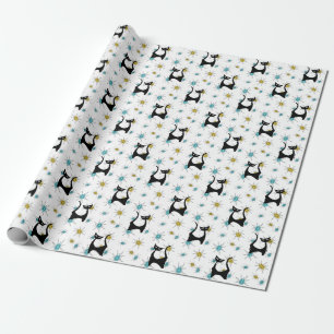 Papel De Regalo Gato moderno retro de mediados del siglo