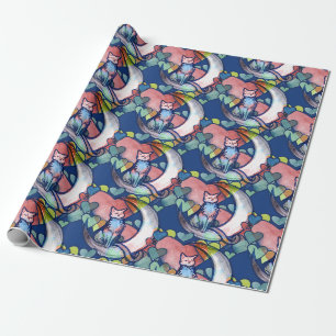 Papel De Regalo Gato Moon Lover Hearts