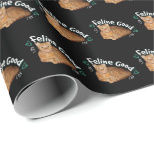 Papel De Regalo Gato naranja - Pun bueno felino