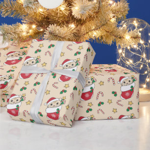 Papel De Regalo Gato Navidades Nieve Animales De Invierno Gatos