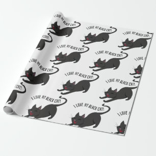 Papel De Regalo Gato negro