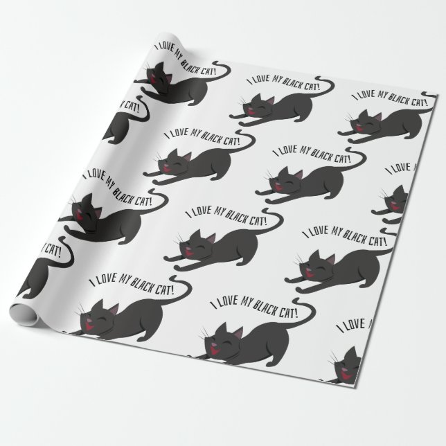Papel De Regalo Gato negro (Desenrollado)