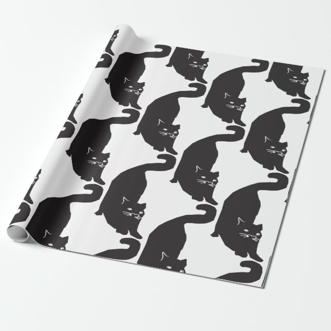 Papel De Regalo Gato negro (Desenrollado)