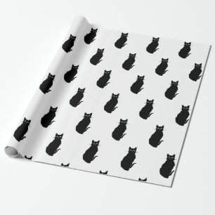 Papel De Regalo Gato negro clásico