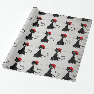 Papel De Regalo Gato negro de Navidades malvados