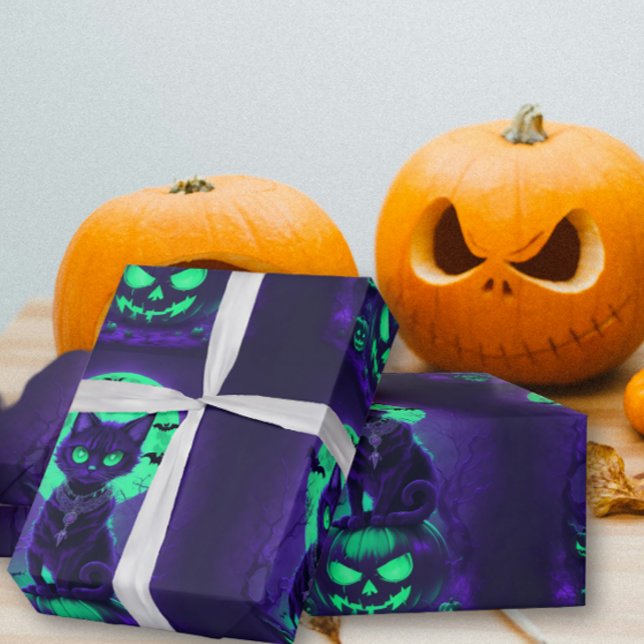 Papel De Regalo Gato negro de ojos verdes brillante (Subido por el creador)