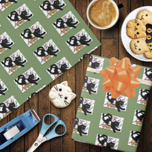 Papel De Regalo Gato negro del artista