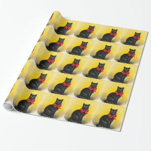 Papel De Regalo Gato negro del vintage