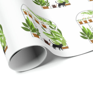 Papel De Regalo Gato negro en Greenhouse
