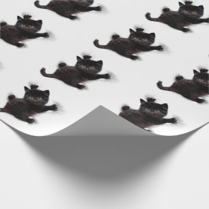 Papel De Regalo Gato Negro Escalando En La Espalda Humana