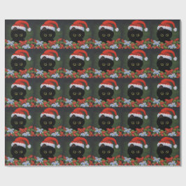 Papel De Regalo Gato negro Papá Noel Creationarts divertido del