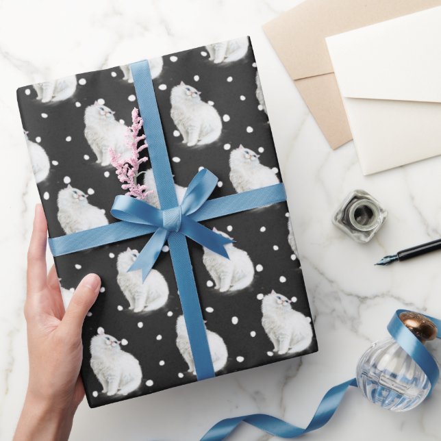 Papel De Regalo Gato persa en puntos (Regalar)